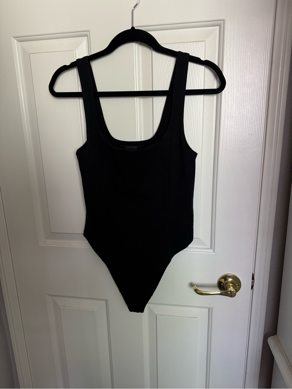 AllSaints Black Scoop-Neck Bodysuit
